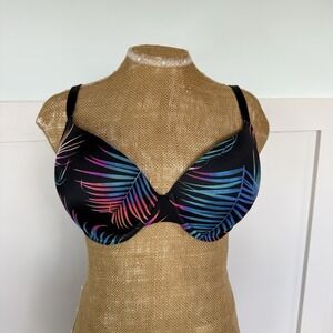 PINK Victorias Secret Bra 36D Wear Everywhere Super Push Up Tropical Colorful